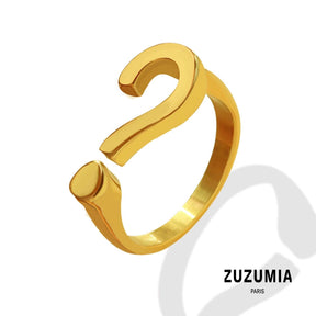 Question Mark Opening Adjustable Ring - zuzumia