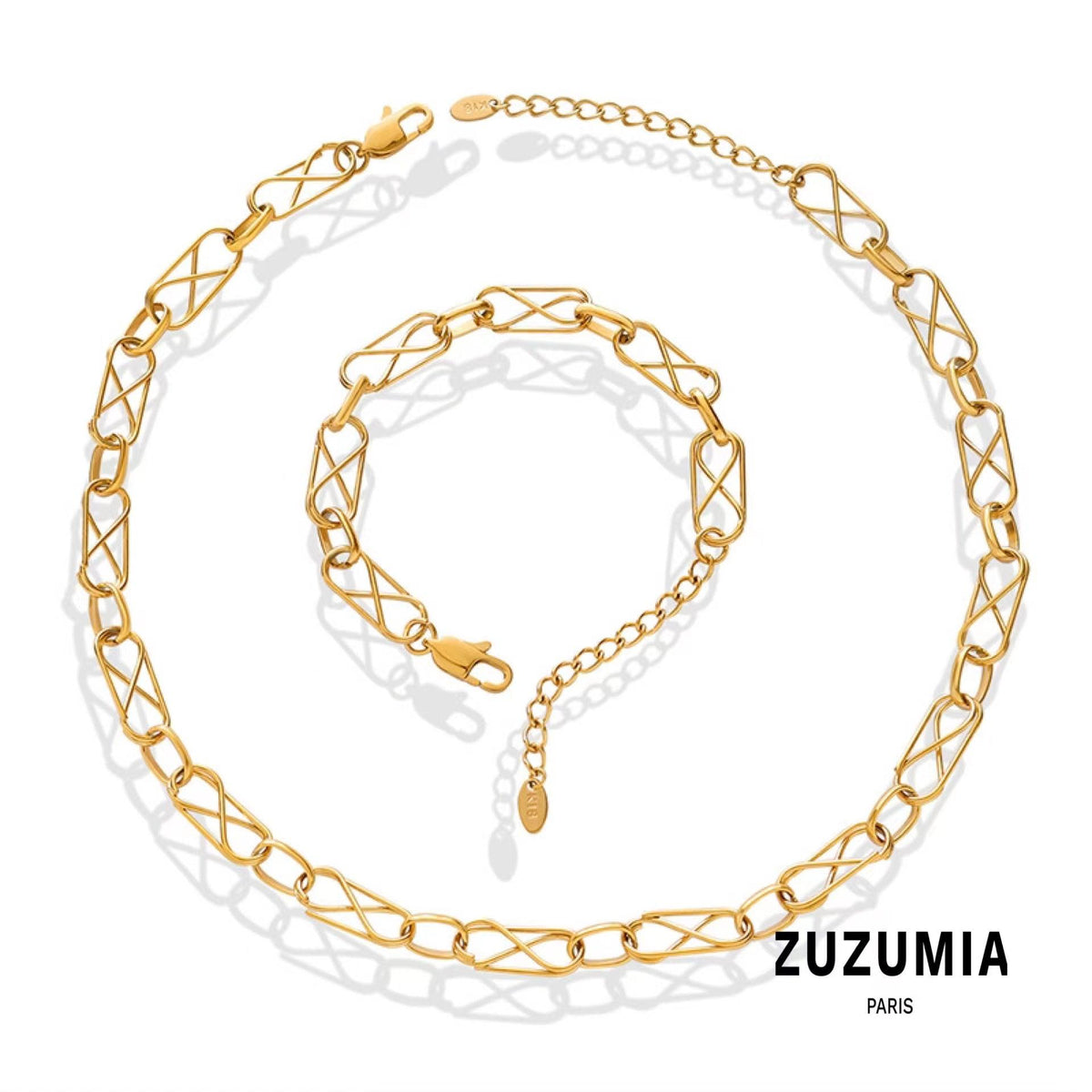 Cross Chain Necklace & Bracelet - zuzumia