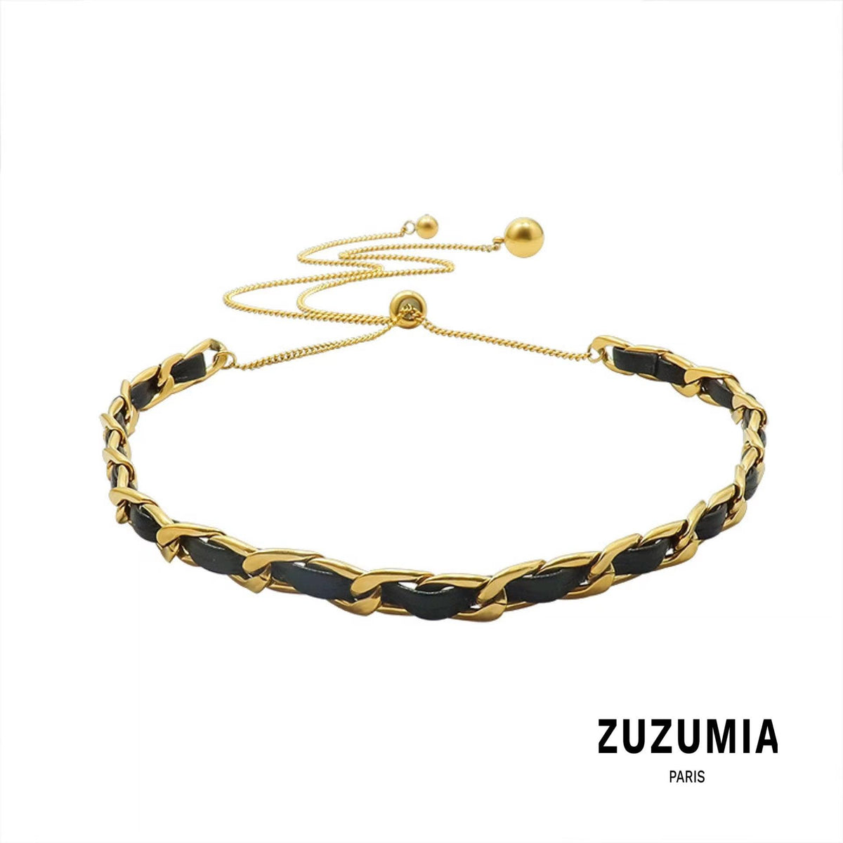 Leather Rope Chain Tassel Pull Necklace - zuzumia