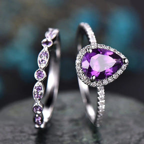 Pink Promise Amethyst Ring Set - zuzumia