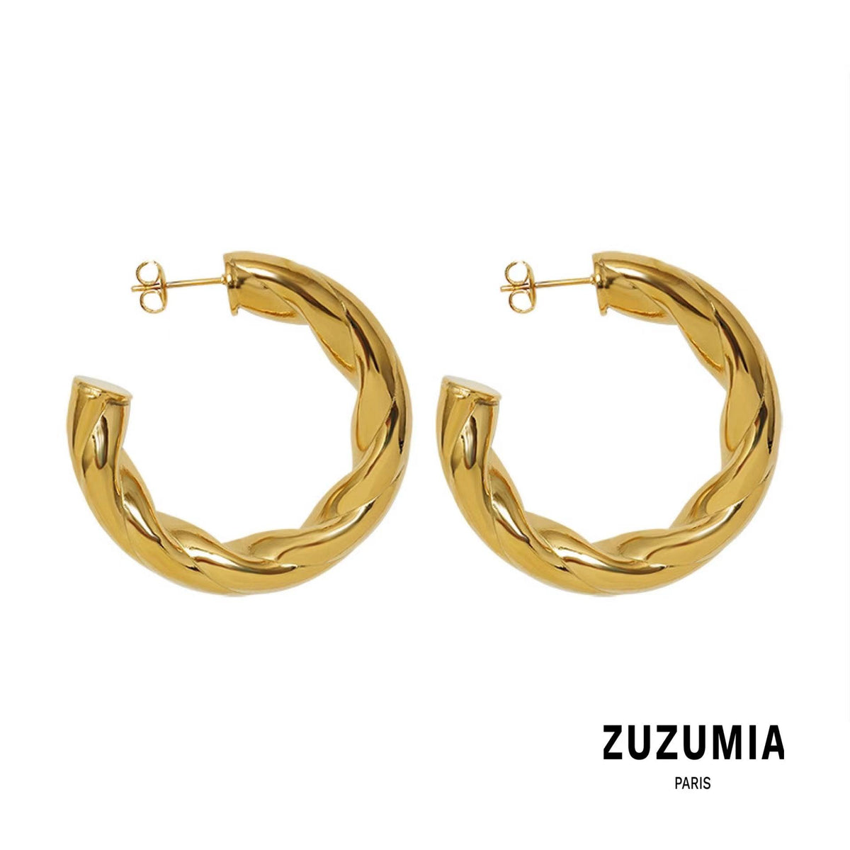 C-Shaped Round Earrings - zuzumia