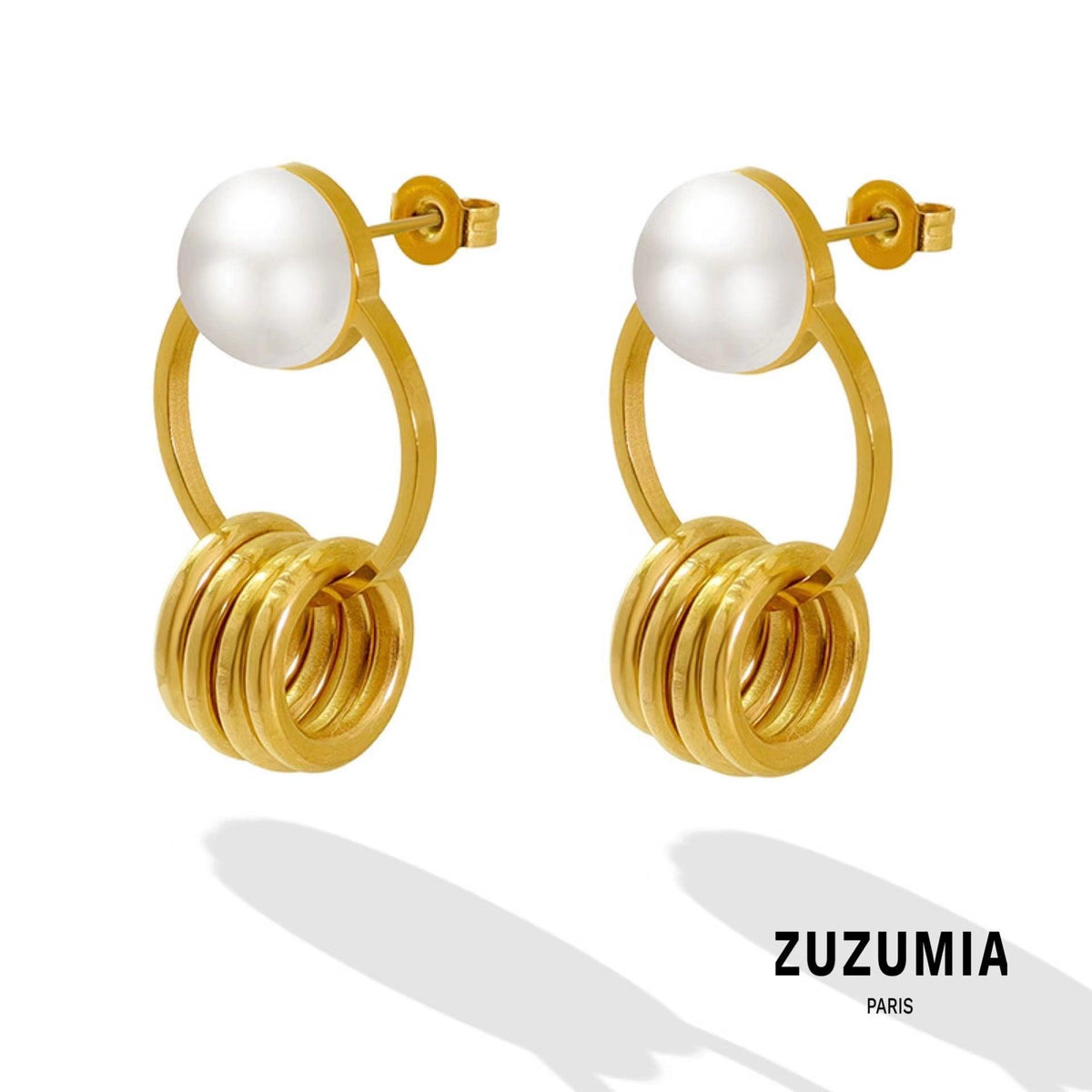 Circle Pearl Earrings - zuzumia