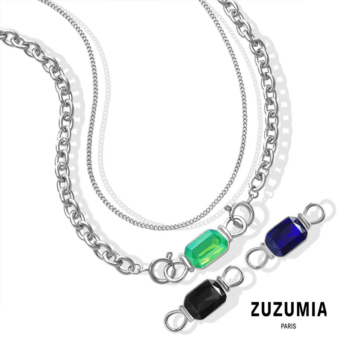 Hip Hop Double Layer Necklace - zuzumia