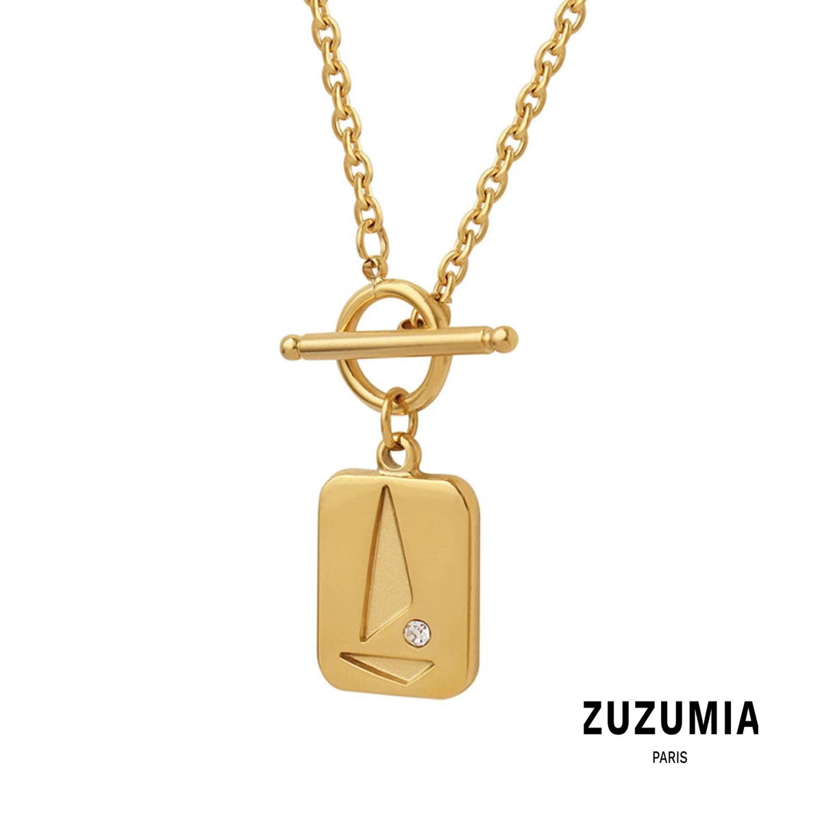 Titanium Steel Square Necklace - zuzumia