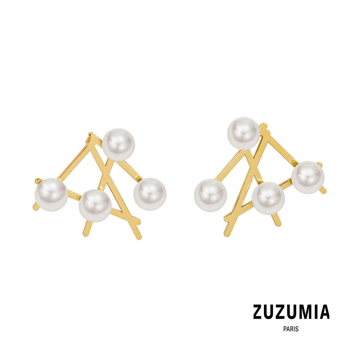 Pearl Stud Irregular Earrings - zuzumia