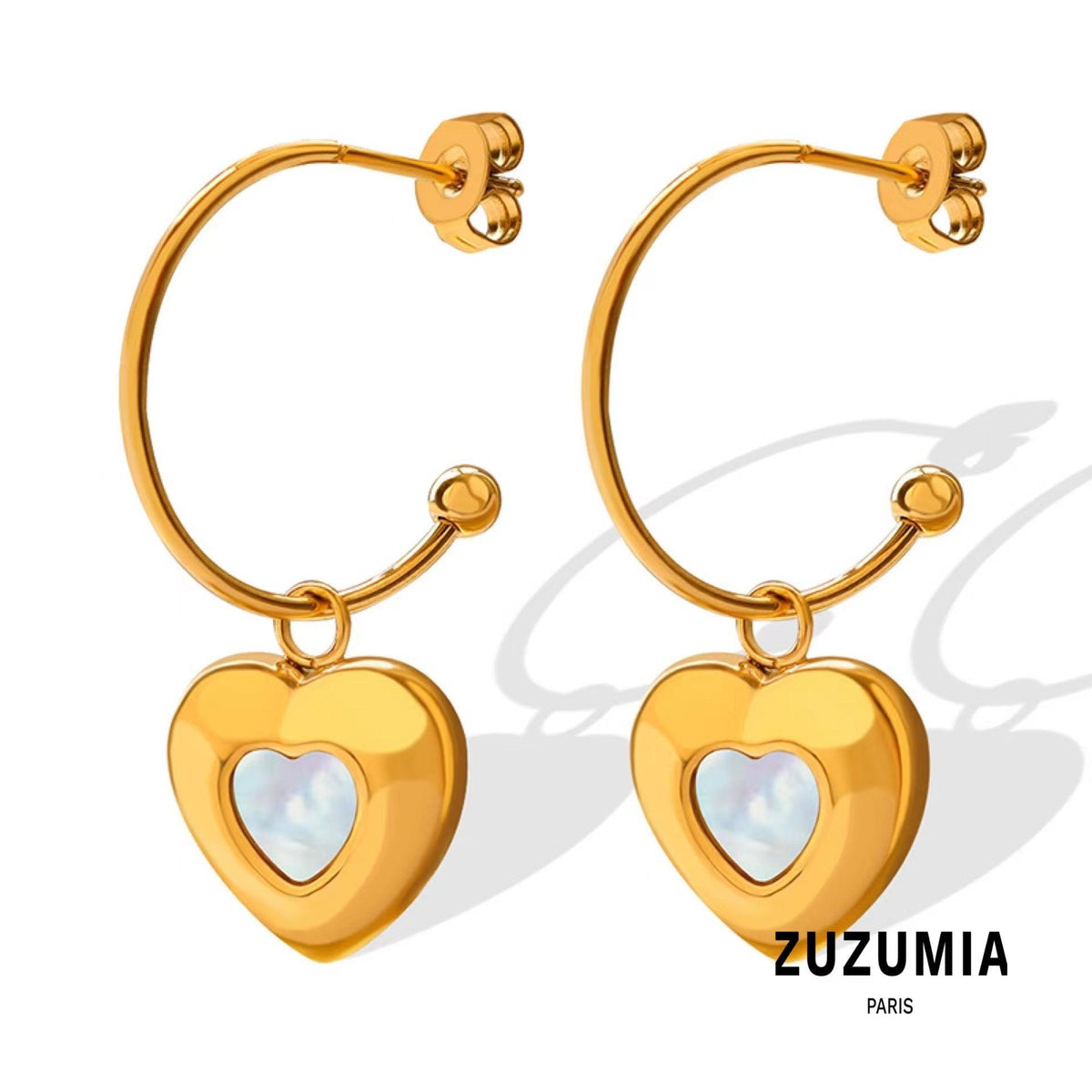 Heart Shape Shell Earrings - zuzumia