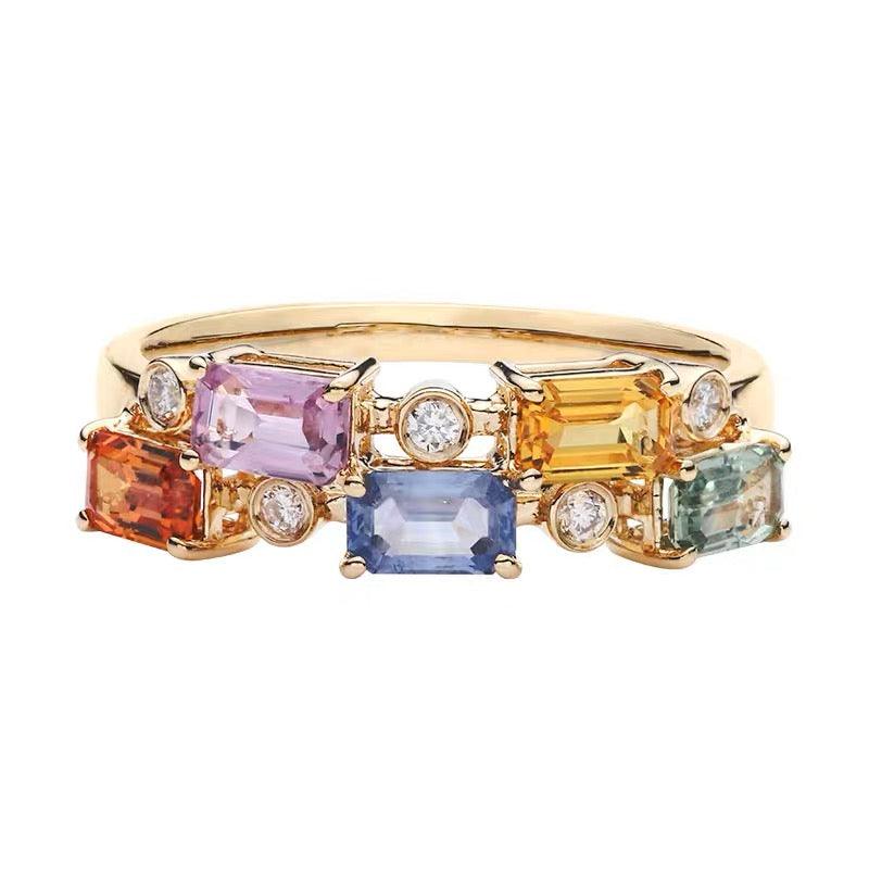 Multi-stone Ombre Ring - zuzumia