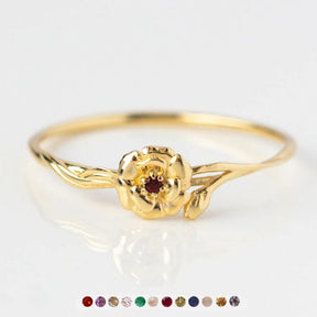 Birthstone Floral Ring - zuzumia