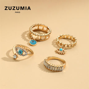 Evil Eye Gold Rings Set(4 PCS/SET) - zuzumia