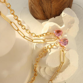 Heart Zircon Pendant Necklace - zuzumia