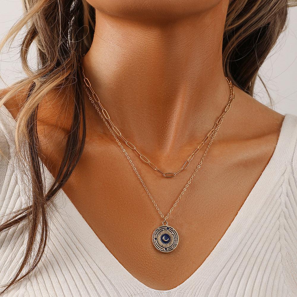 Moon and Star Multilayer Necklace - zuzumia