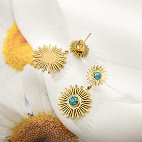 Sunflower Natural Stone Earrings - zuzumia