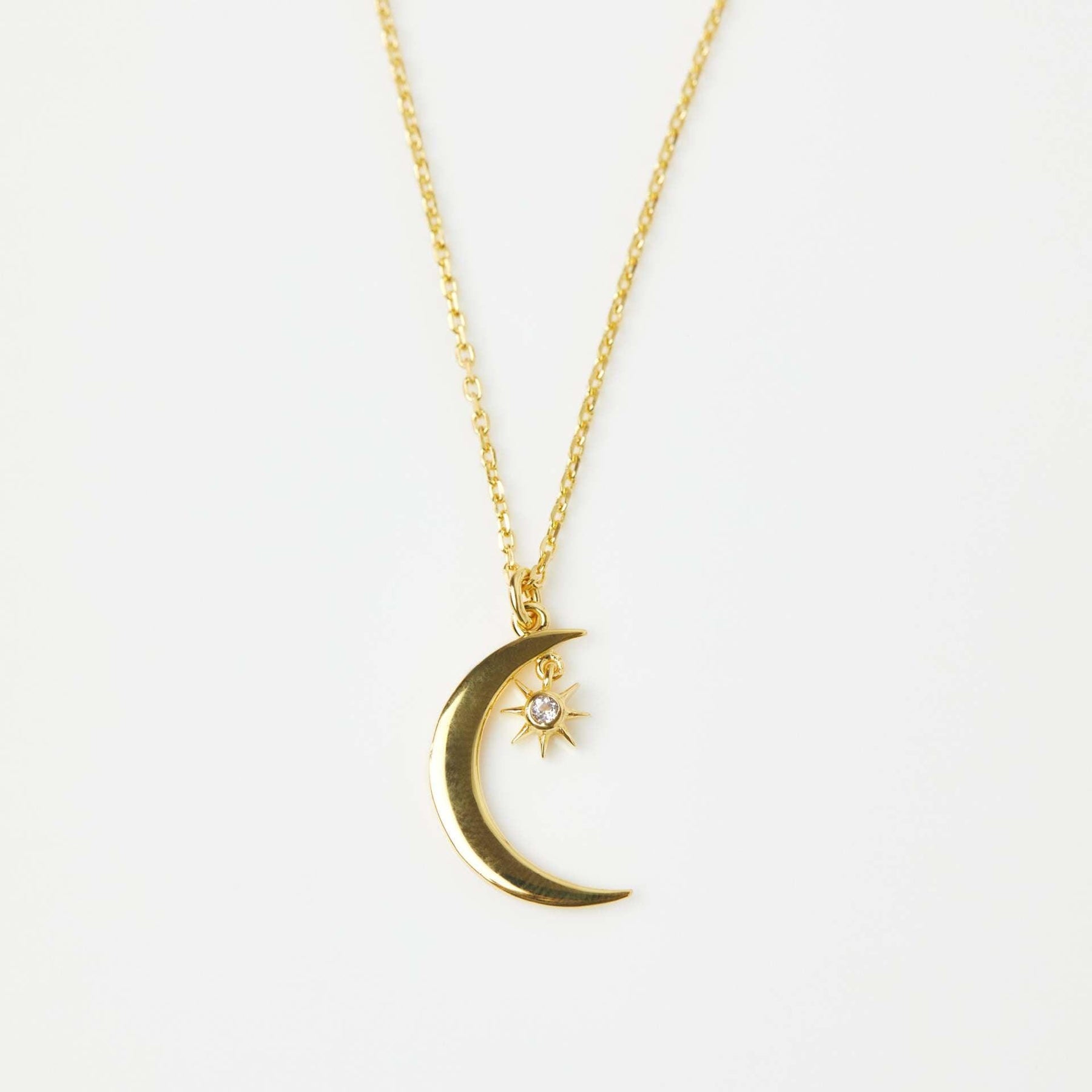 Moon Star Birthstone Necklace - zuzumia