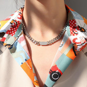 Wide Zircon Chain Necklace & Bracelet - zuzumia