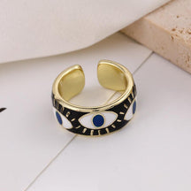 Enameled Evil Eye Ring - zuzumia