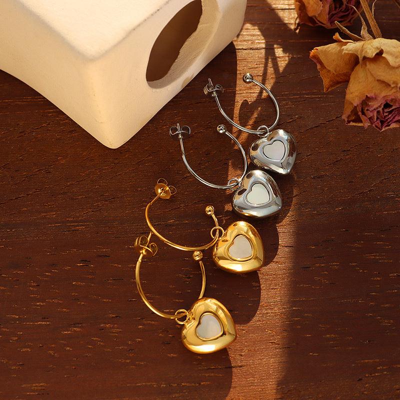 Heart Shape Shell Earrings - zuzumia