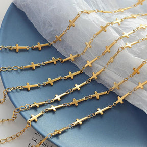 Metal Texture Wristband Cross Bracelet - zuzumia