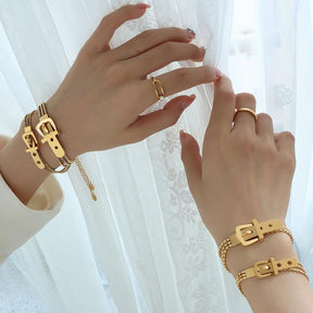 Watch Clasp Gold Bracelet - zuzumia