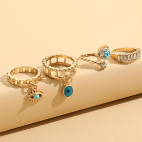 Evil Eye Gold Rings Set(4 PCS/SET) - zuzumia