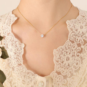 Shine Crystal Zircon Necklace - zuzumia