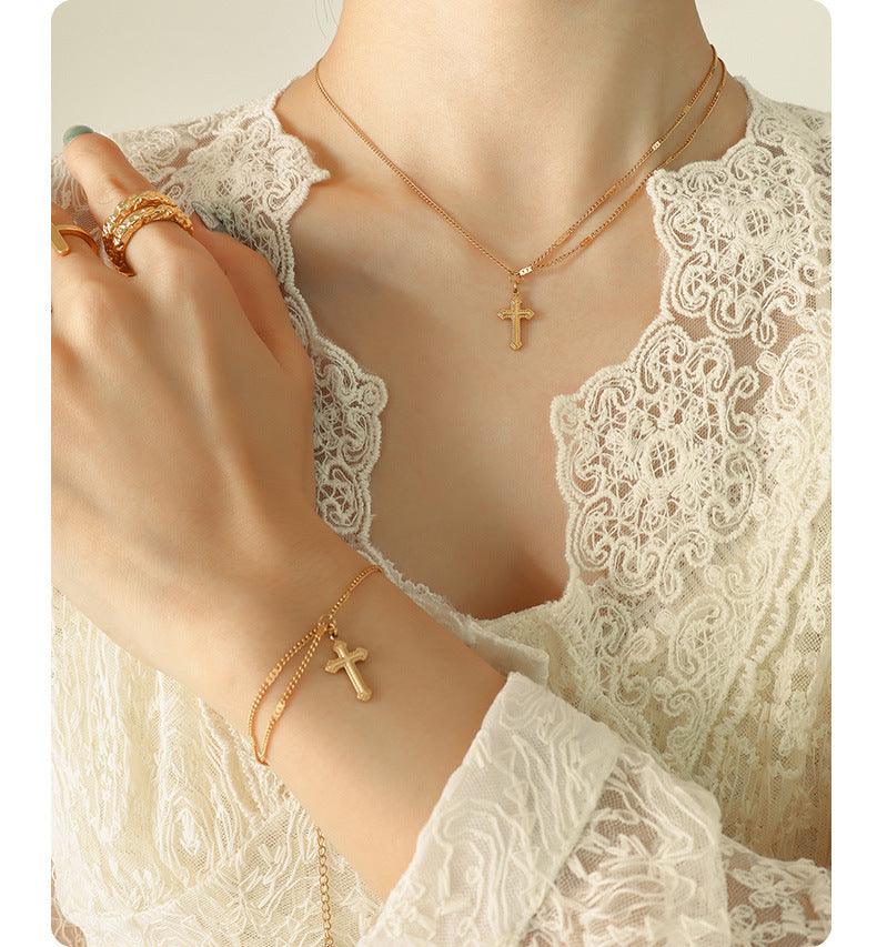 Cross Necklace & Bracelet - zuzumia