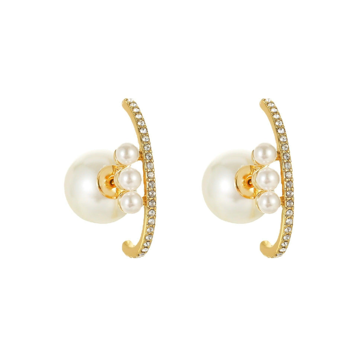 Pearl Diamond Earrings Stud - zuzumia