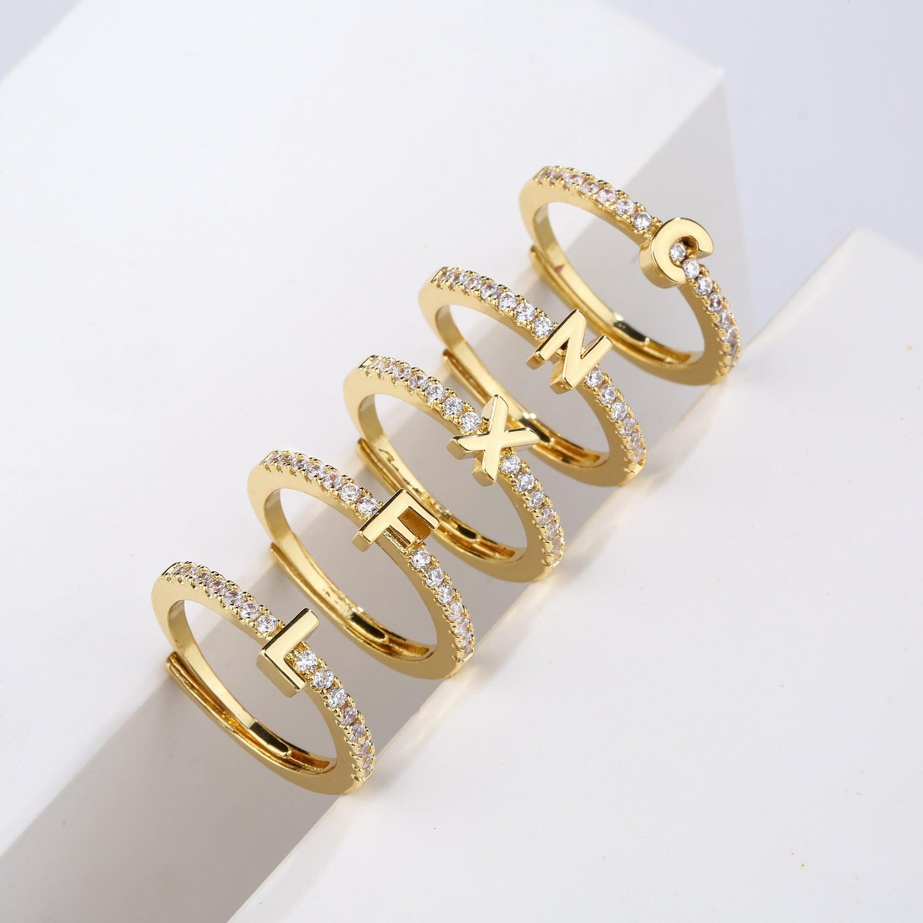 Initials Letter Ring - zuzumia