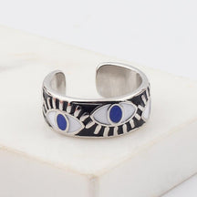 Enameled Evil Eye Ring - zuzumia