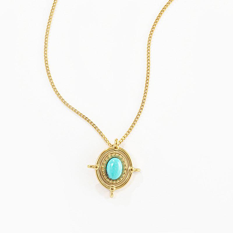 Blue Turquoise French Vintage Necklace - zuzumia