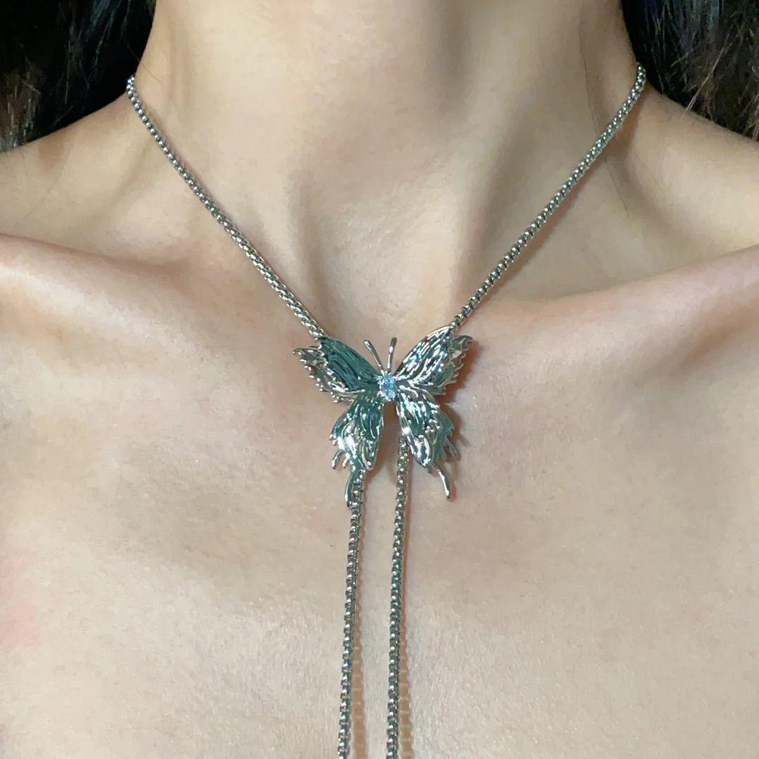 Adjustable Punk Butterfly Pendant Necklace - zuzumia