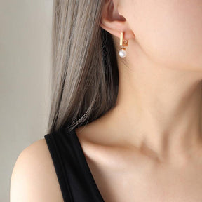 Square Pearl Earrings - zuzumia