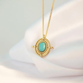 Blue Turquoise French Vintage Necklace - zuzumia