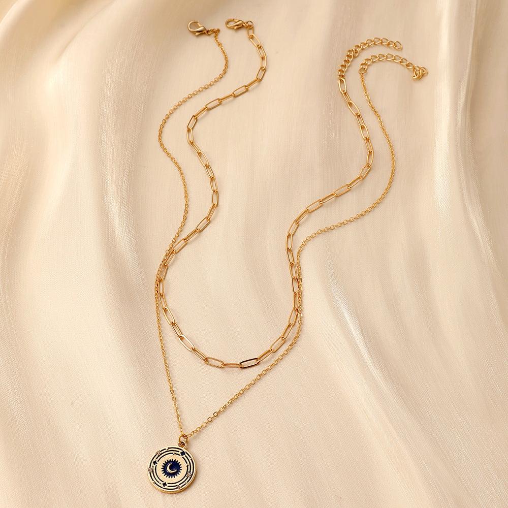 Moon and Star Multilayer Necklace - zuzumia