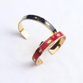 Evil Eye Wide Bangle - zuzumia