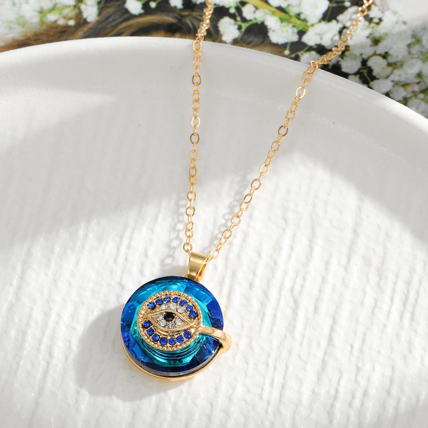 You Always be Protected Crystal Evil Eye Necklace - zuzumia