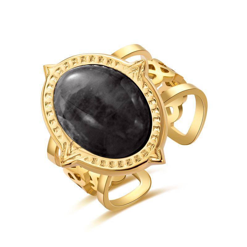 Oval Natural Stone Ring - zuzumia