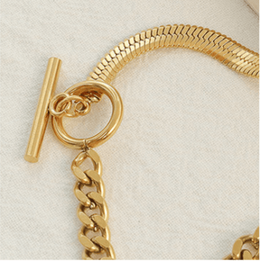 Geometric White Zircon Snake Chain - zuzumia