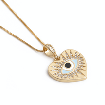 Evil Eye Heart Pendant Necklace - zuzumia