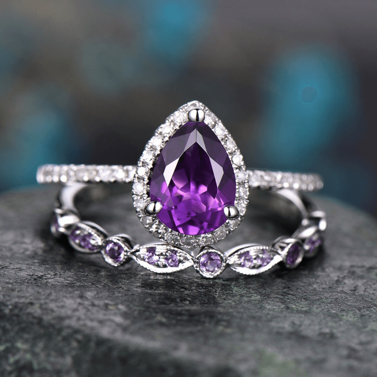 Pink Promise Amethyst Ring Set - zuzumia