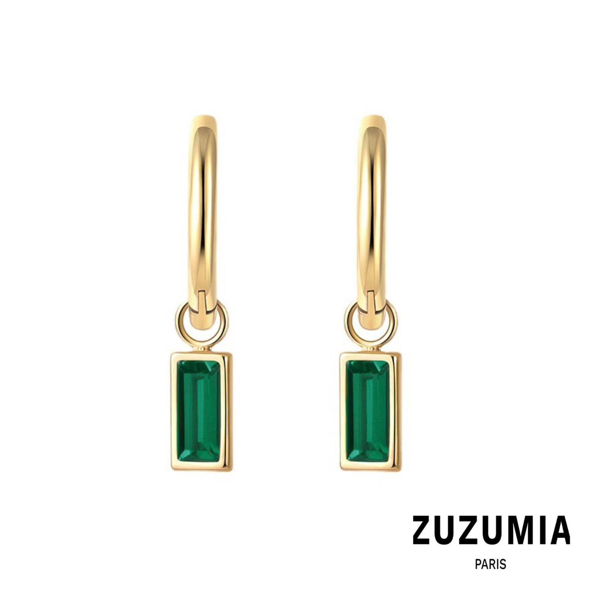 Square Geometric Zircon Hoop Earrings - zuzumia