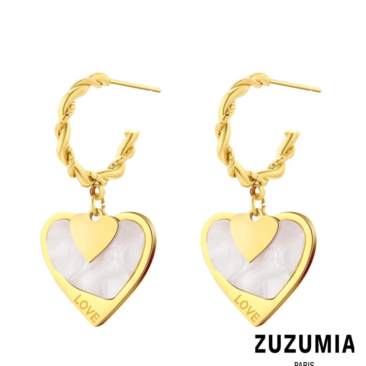 Peach Heart Shell Love Earrings - zuzumia