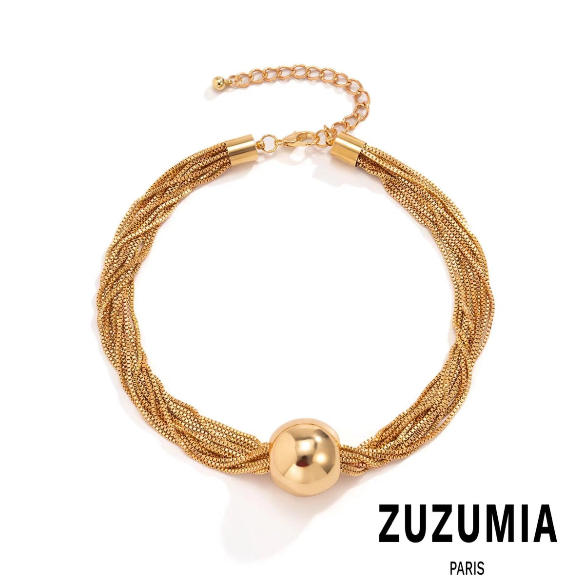 Twisted Chunky Chain Necklace Bracelet Set - zuzumia