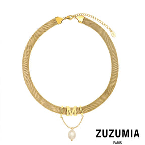 M Letter Tassel Mesh Bracelet & Necklace - zuzumia