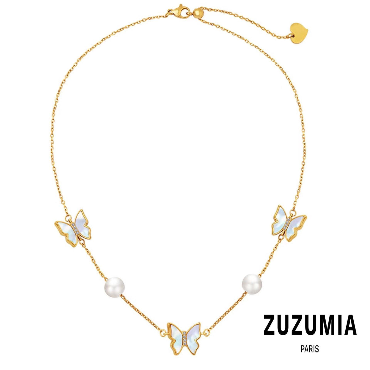 Pearl Butterfly Necklace - zuzumia