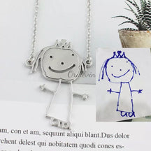 Customized Children's Drawing Necklace & Keychain - zuzumia